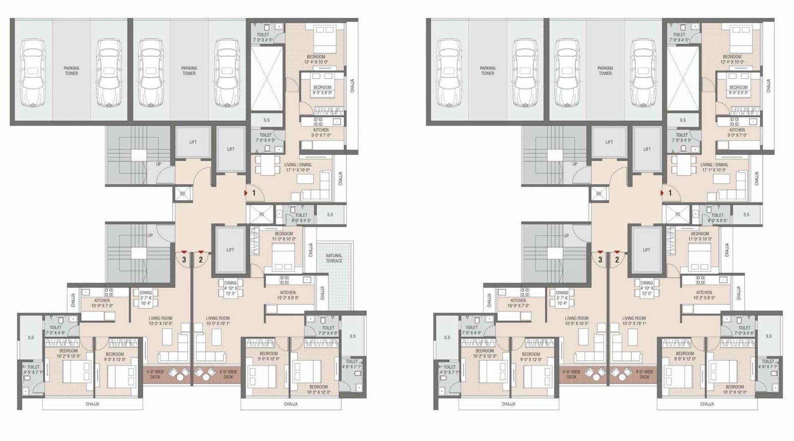 Satyam-Stella-Typical-Floor-Plan